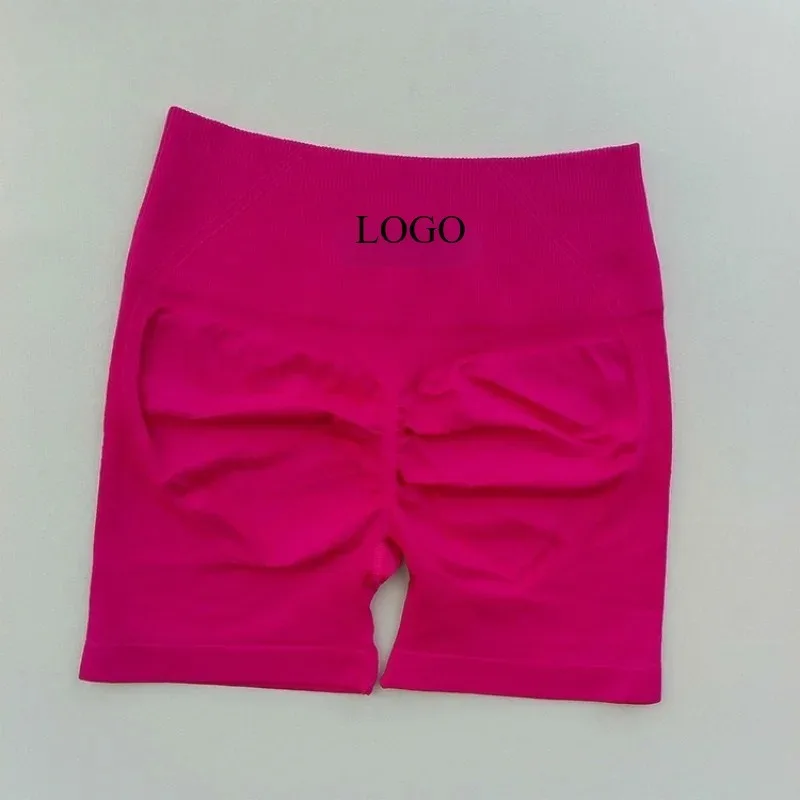 Pantaloncini da yoga con LOGO NV Sollevamento testa e fianchi Allenamento fitness estivo Pantaloncini a tre punti Pantaloncini morbidi traspiranti Senza cuciture