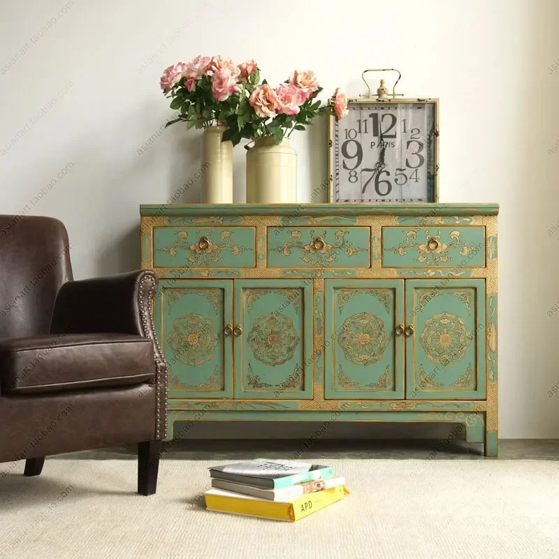 Aparador simples de madeira maciça para sala de estar