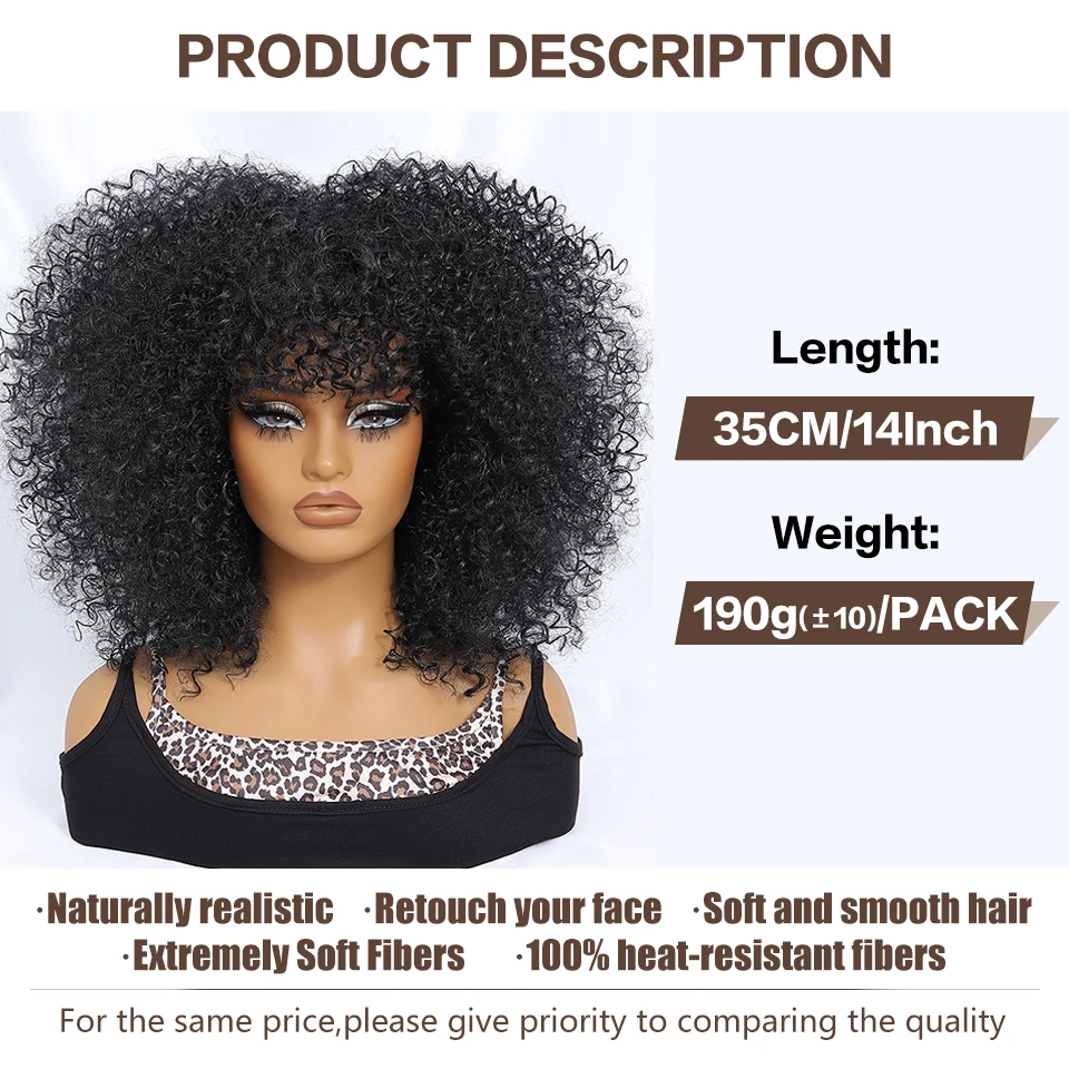 Pelucas Afro cortas sintéticas de color marrón ombré para mujeres negras, peluca rizada Bob de 14 pulgadas con flequillo, pelucas de Cosplay de pelo rizado rosa ombré