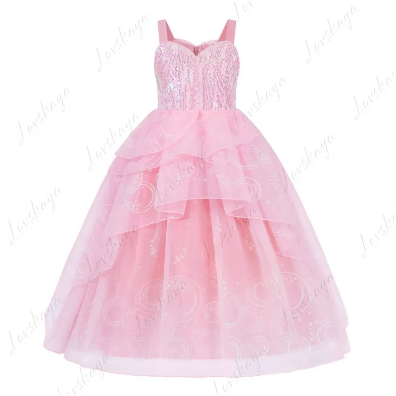 

Popular Princess Dresses Sequins Pink Girls Sweet and Cute Witch Dresses