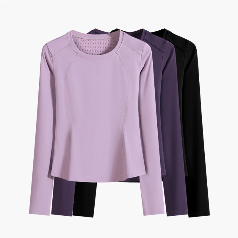 

Спортивная рубашка больших размеров для спортзала с длинными рукавами и карманами, тренировочная одежда, женская спортивная одежда, быстросохнущий пуловер для йоги, футболки для бега