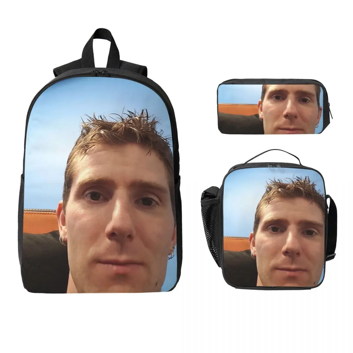 

Linus Etch Tips Backpack Student BookBag School Bag Computer Shoulder Bags 3ps Insulated Lunch Bag Pencil Case