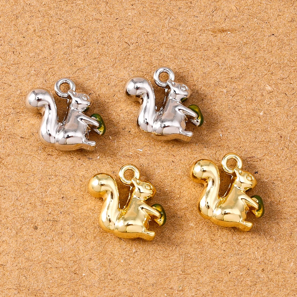 5pcs 12*11mm Alloy Animal Squirrel Charms Pendants for Necklace Earrings DIY Handmade Jewelry Making Accessories