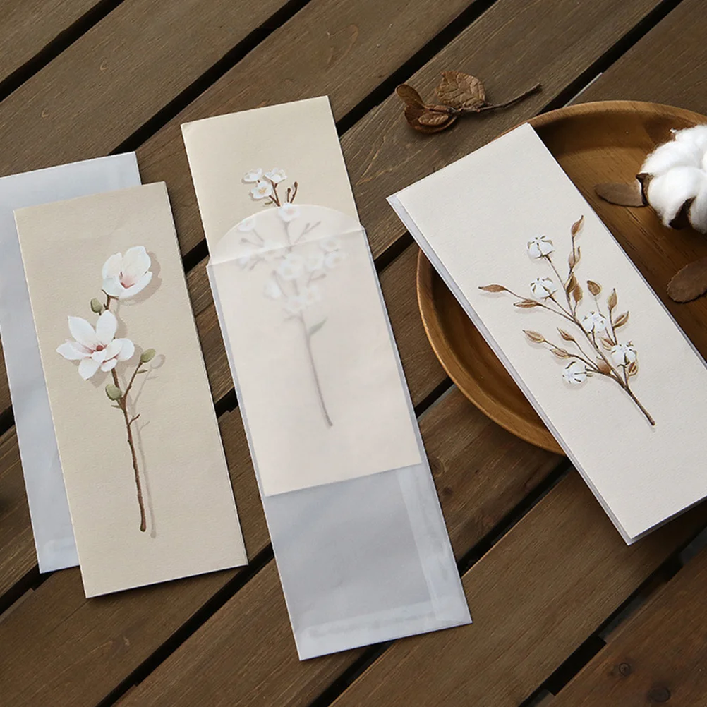 

4 Sets Envelope Stationery Note Paper Writing Letter with Envelopes Gift Flowers