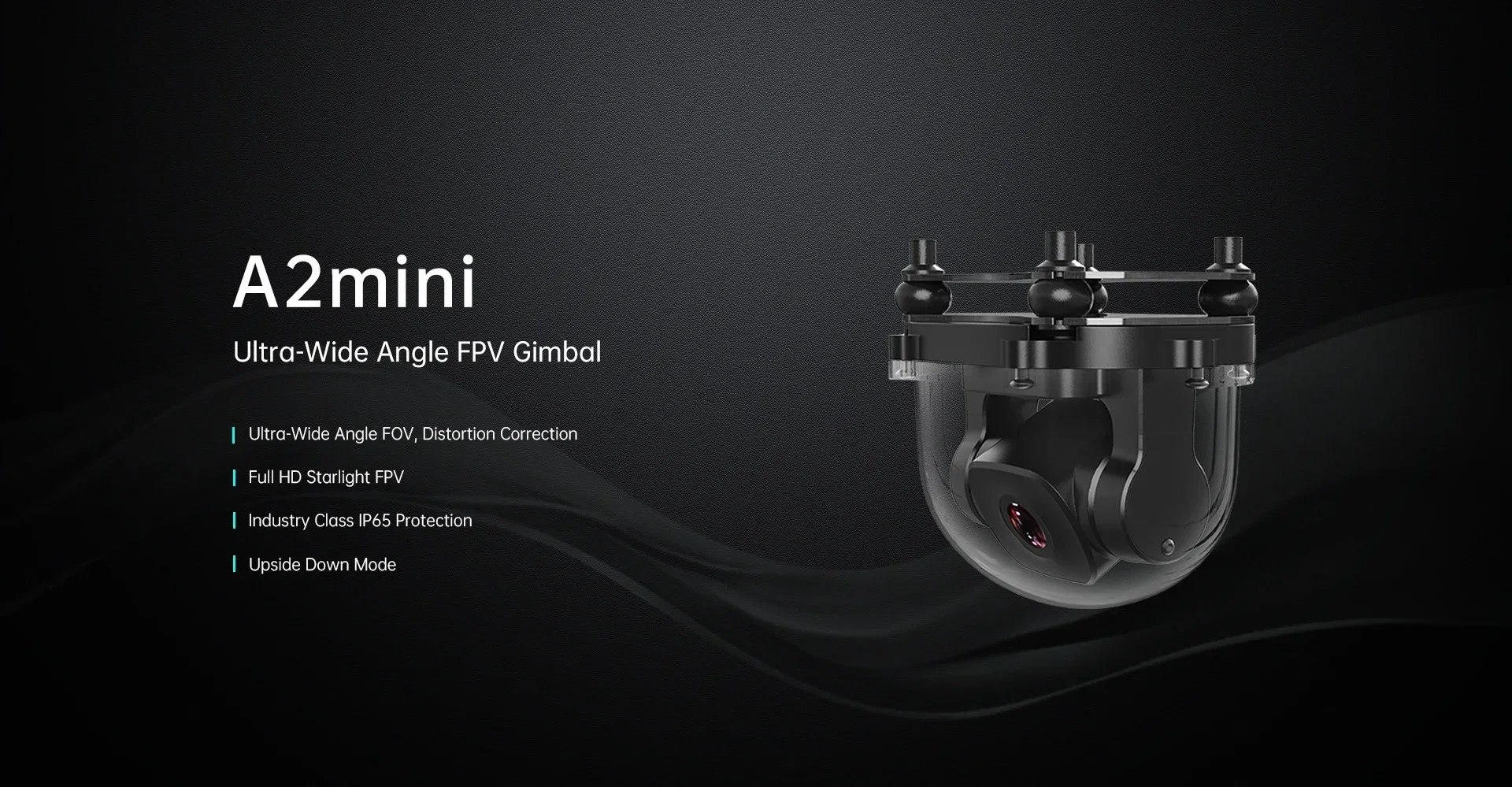 SIYI A2 Mini Ultraweitwinkel FPV Gimbal Single Axis Tilt mit 160 Grad FOV 1080p Sternenlichtsensor IP67 Wasserdicht