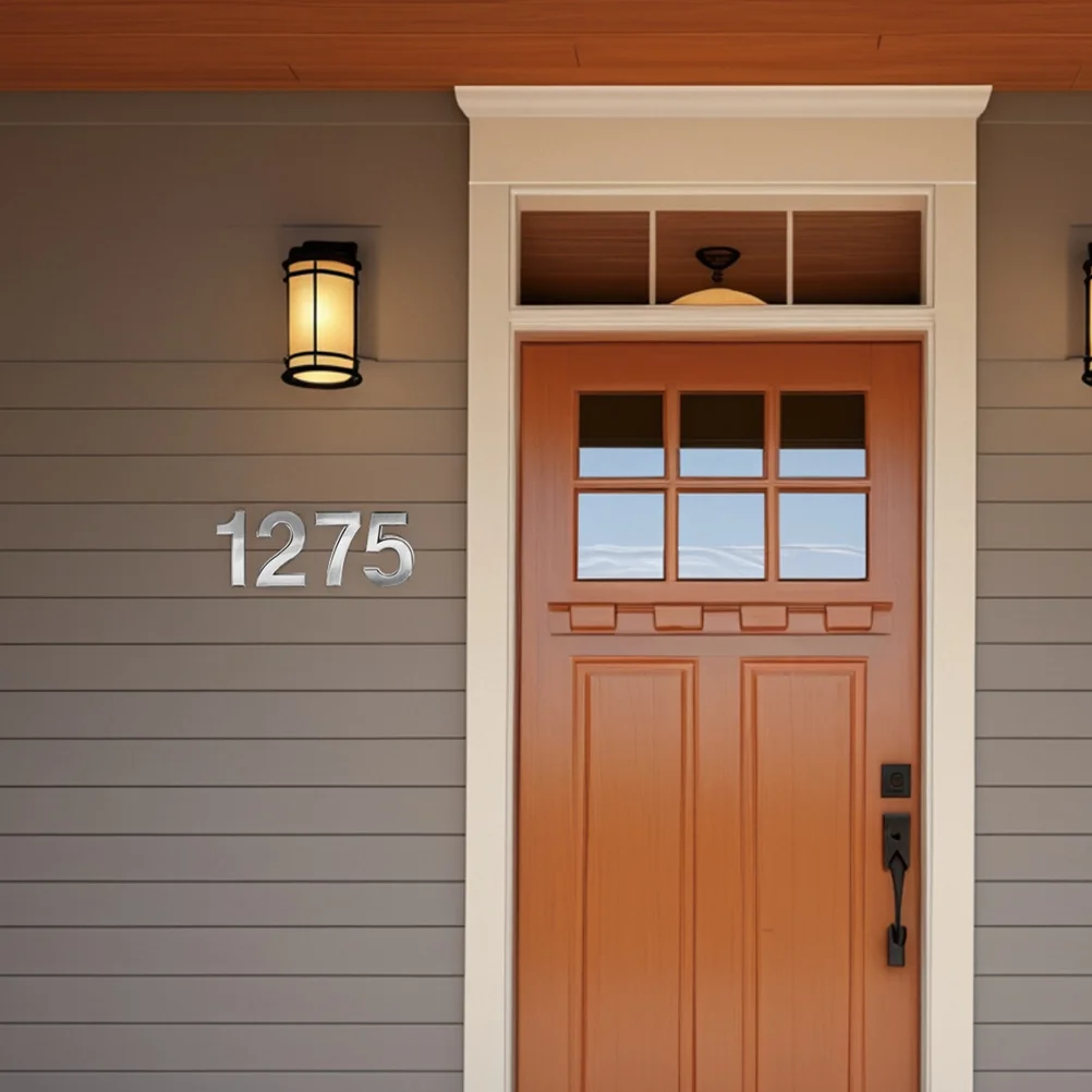 

10Pcs Numbers for Outside Front Door Self Stick Mailbox Address Signs Grey 3D Number Plaque Room Apartment Office Use