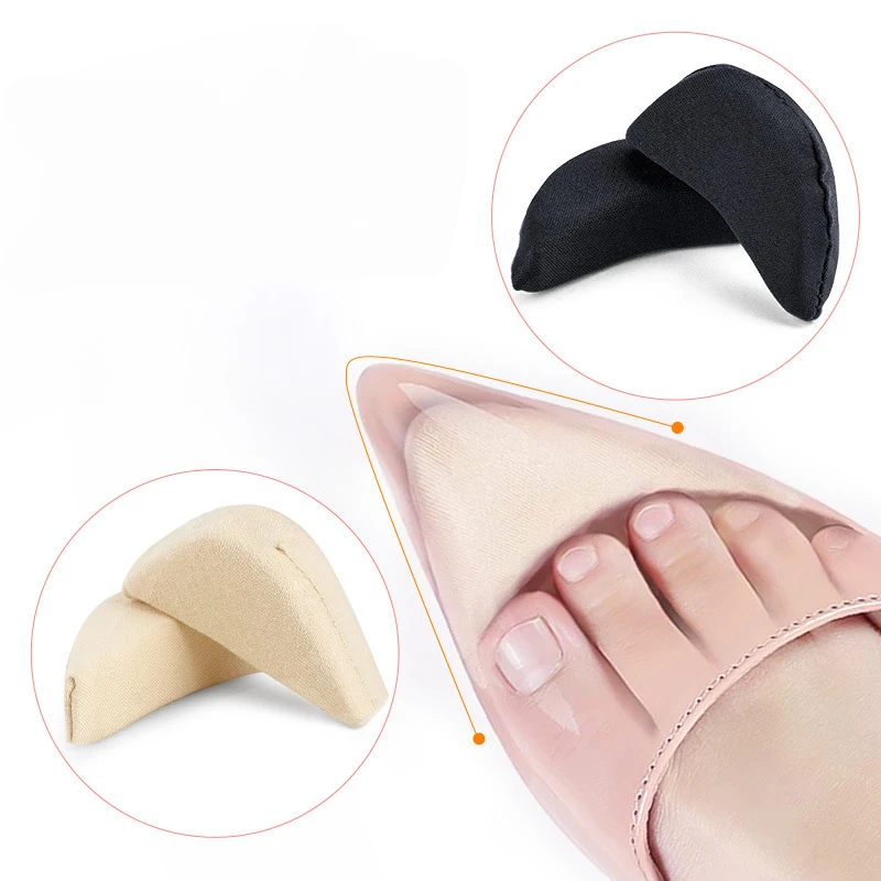 Toe ปลั๊ก Soft Half Insoles นํากลับมาใช้ใหม่บรรเทาอาการปวด Toe ฟองน้ําฟิลเลอร์แทรกสําหรับรองเท้าปรับขนาดใหญ่เกินไปเท้ารั้ง Pads Unisex