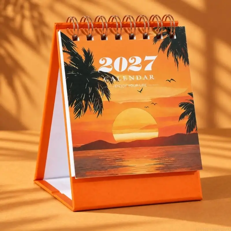 D5BB 2027-2028 Desktop Calendar with 18 Months Planning and Writable Note Space