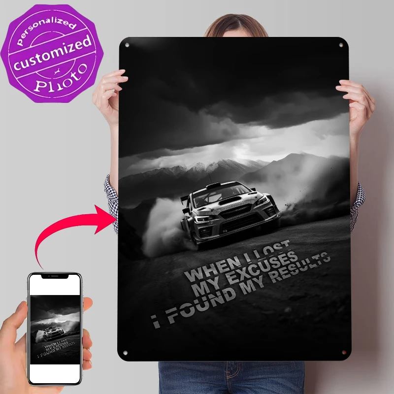 Rally Car Motivation Tin Poster Customized Wall Art Retro Vintage Metal Signs for Fans Room Decoration Bedroom Setup Decorations