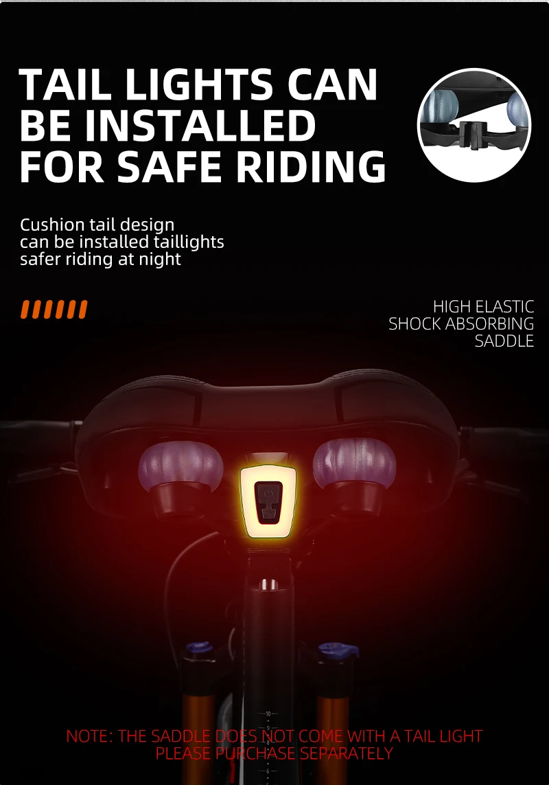 WEST BIKING Weicher Komfortabler Fahrradsattel Hochelastisch Stoßdämpfend MTB Rennrad-Sitz Hohl Atmungsaktiv Breiter Fahrradsitz – Detail 14