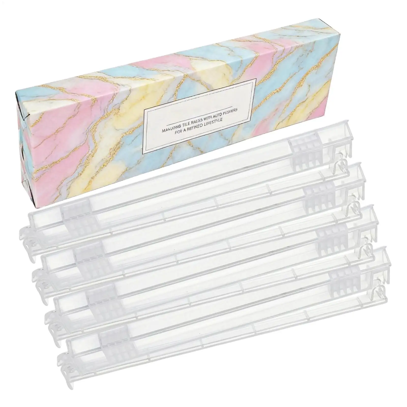 

Mahjong Pushers And Racks Clear Acrylic Portable Stand 4-Piece American Mahjong Table Racks For Adults Player Beginners Play