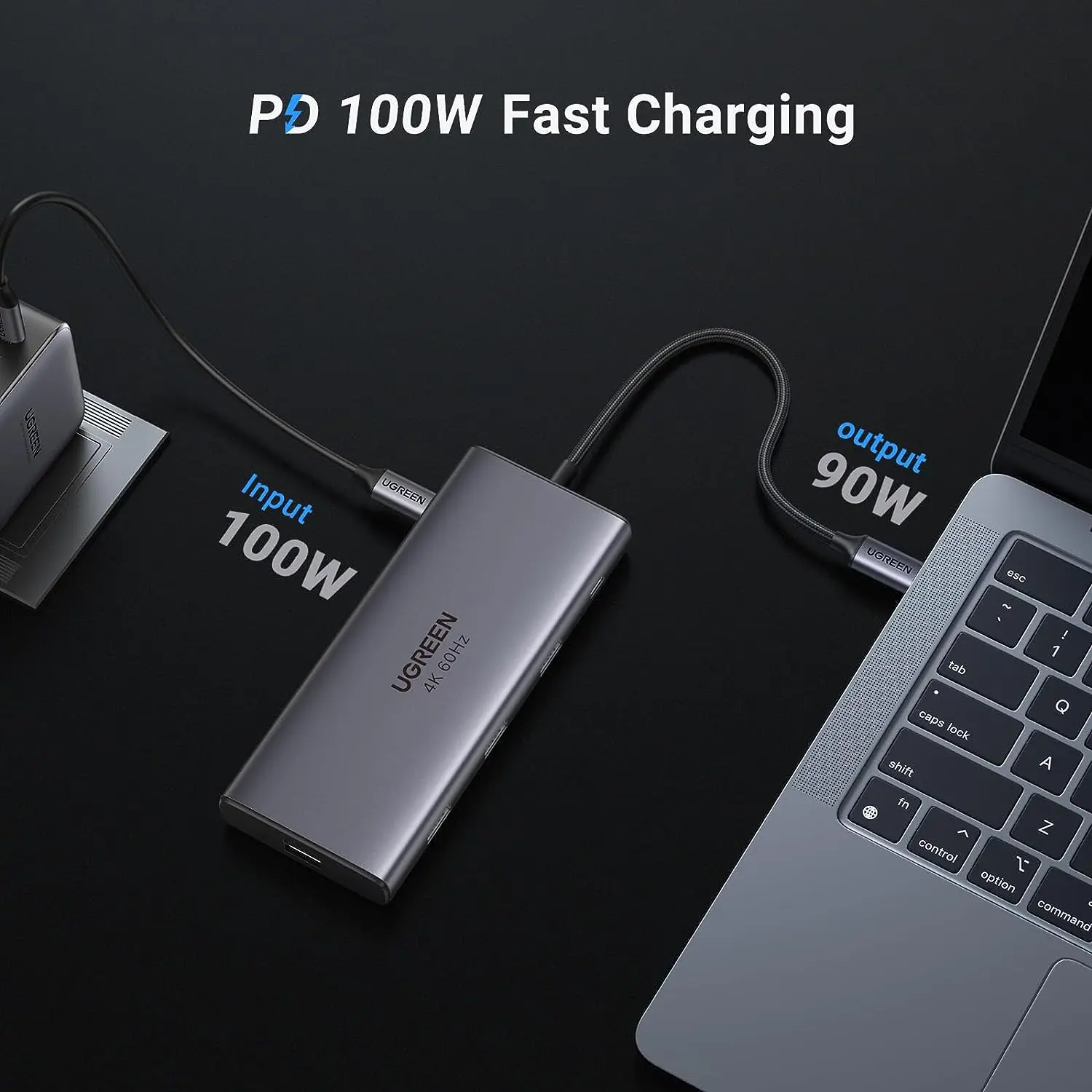 UGREEN Revodok Pro 109 Hub USB C 9 in 1 10 Gbps USB C 3.2 e USBA 3.2 4K-HDMI, alimentazione 100 W, lettore di schede SD/TF