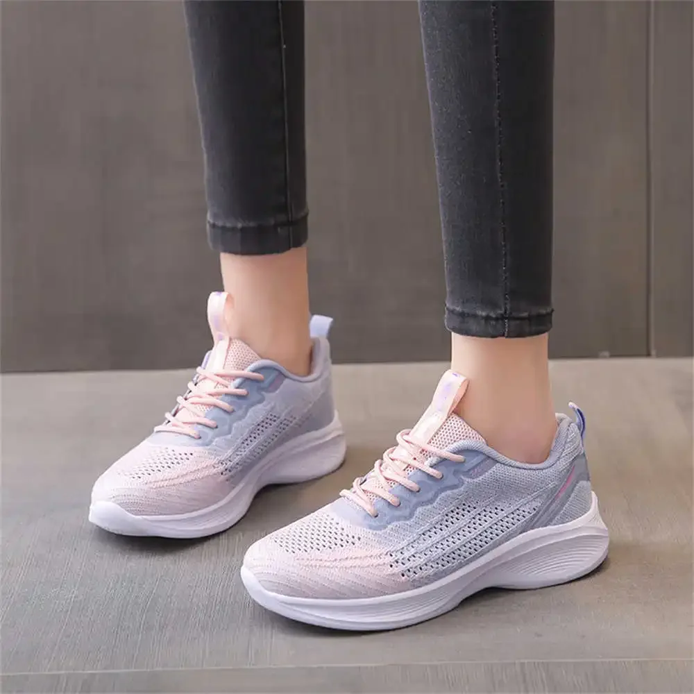 With Lacing 42-43 Blue Woman Shoes Youth Sneakers Moccasins Woman Sports Workout Everything Loafer'lar Caregiver Factory