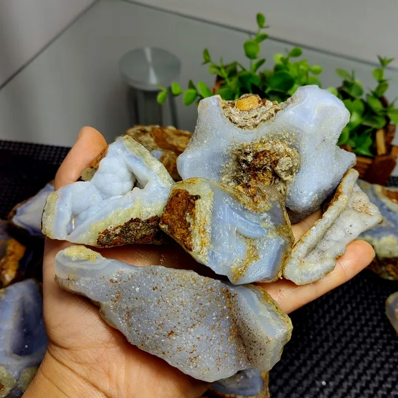 Blue Lace Agate Rough Raw Stone Natural Crystal Home Garden Decoration Room decor Luck Quartz Healing Energy