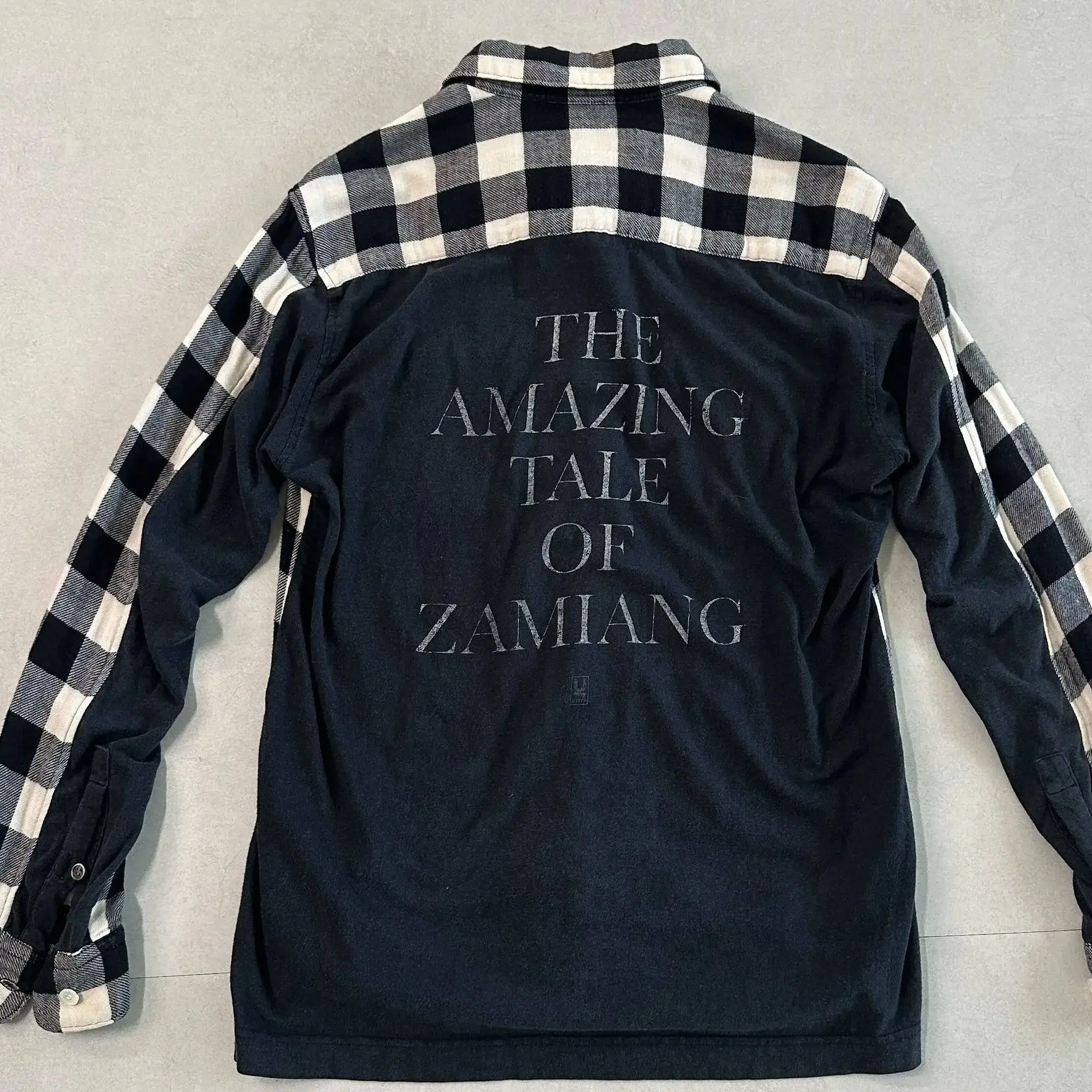 Under 06ss T Plaid Splicing Long Sleeve Printed Shirt Jacket