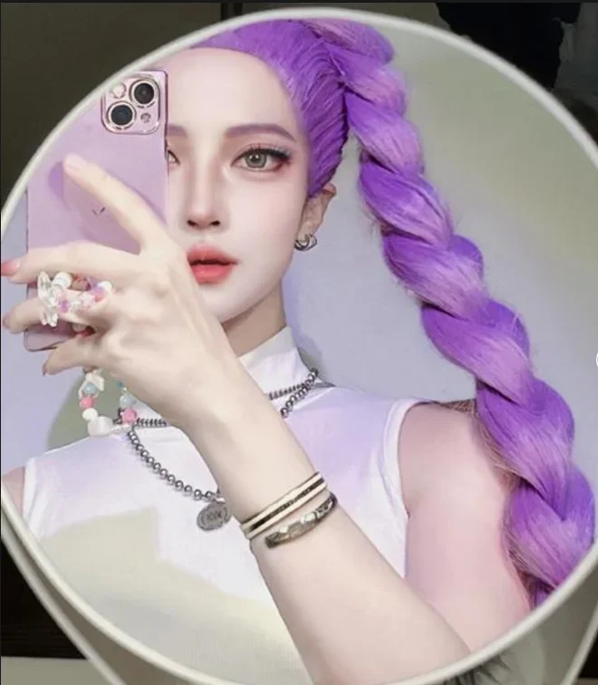 Kpop Huntrix Rumi Parrucca Cosplay Festa di Halloween Demone Accessorio Costumi da cacciatori oggetti di scena travestimento di carnevale