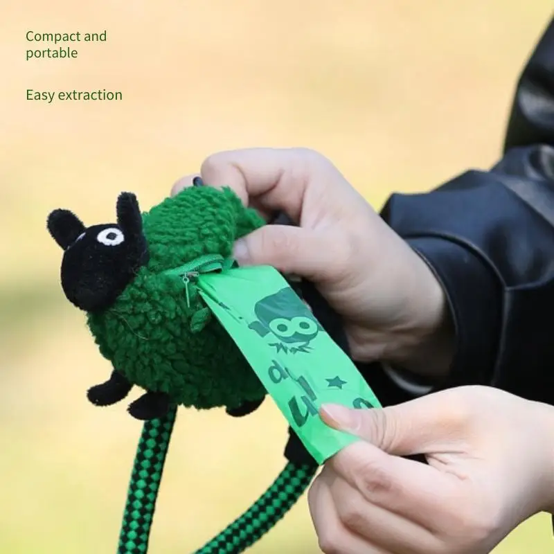 Dog Waste Bags Pet Waste Litter Bags Biodegradable Outdoor Carrier Holder Dispenser Cleaning Pick Up Tool Cute Lamb Pet Supplies