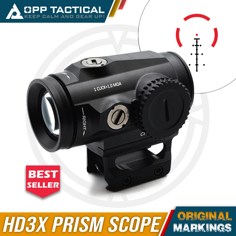 HD GEN II 3X PRISM SCOPE BDC-4 Reticle Lower 1/3 Co-witness for 20MM Rail