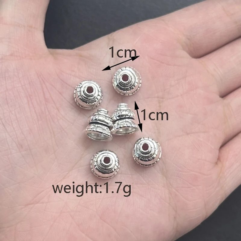 10pcs 3-color Charm Horn Perforated Bead Hat End Spacing Connector DIY Bracelets Necklaces Jewelry Accessories Wholesale