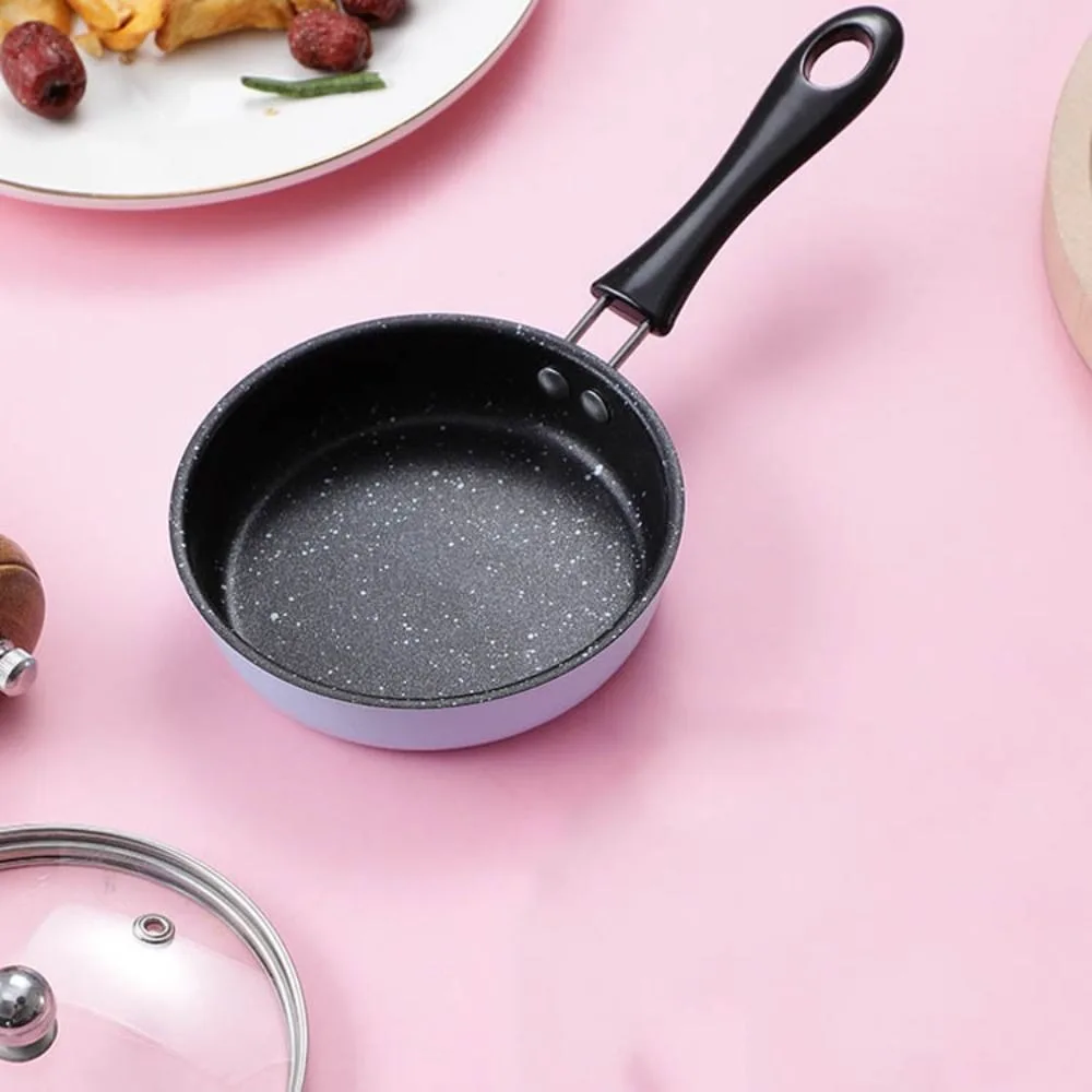 12cm Mini Non-stick Pan with Anti-stick Coating Professional Fry Egg Pan Long Handle Lightweight Omelette Pot Bacon