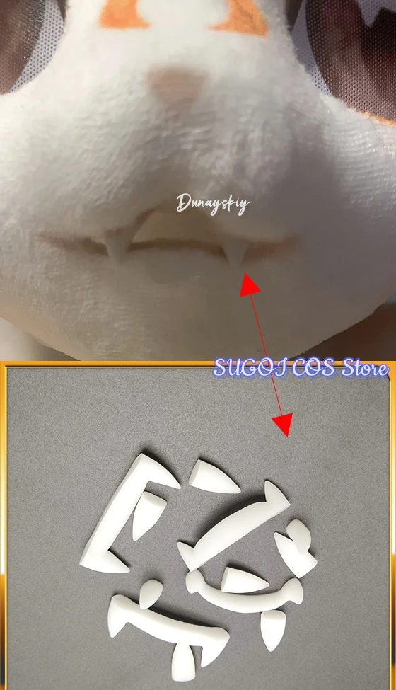 Furry 3D Printing Kemono Fursuit Fake Teeth Cosplay Costumes Accessories 2pcs/4pcs 3D Printing Werewolf Fangs Fursuit DIY Props