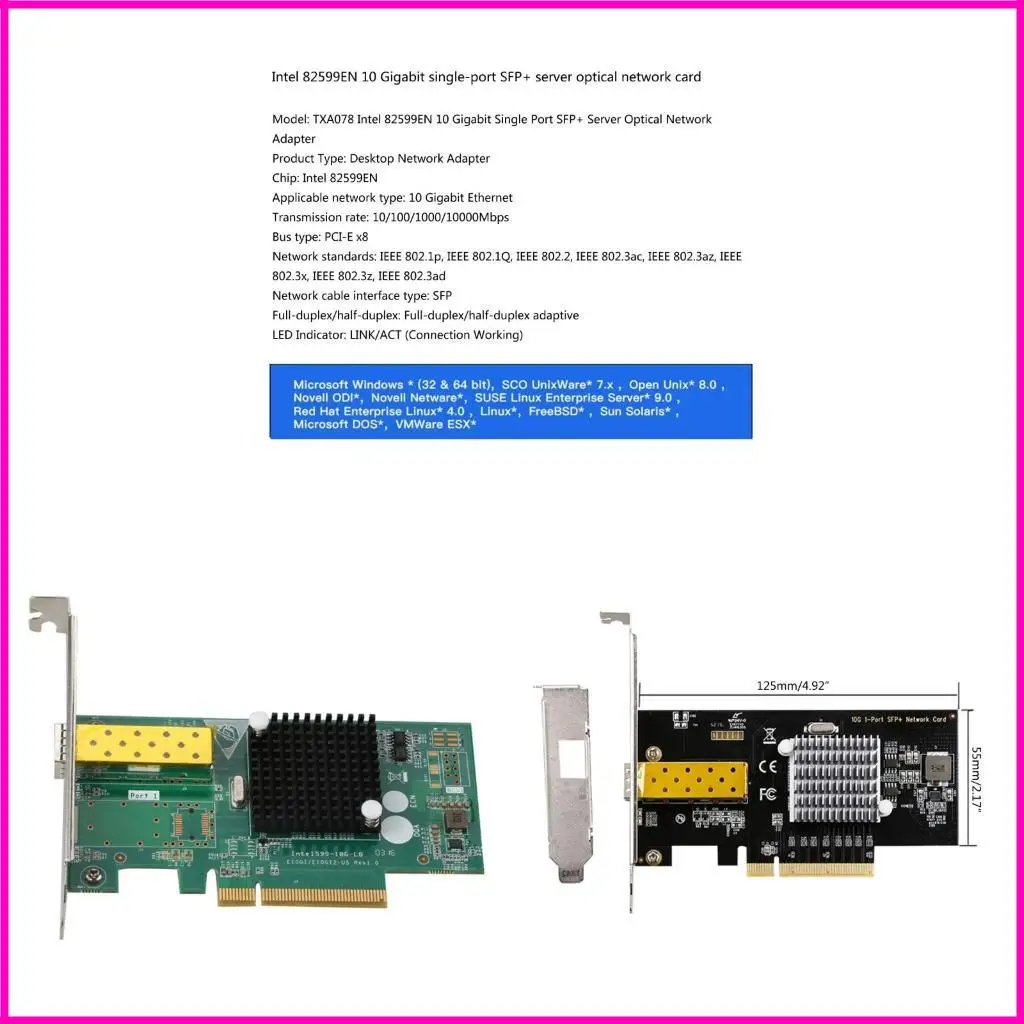 

Single Port SFP Card Card TXA078 82599E