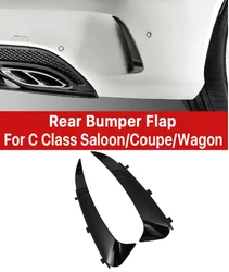 Rear Bumper Canard Flaps Spoiler Cover For Mercedes Benz C Class W205 C205 S205 Coupe Sedan Wagon Gloss Black Car Accessories