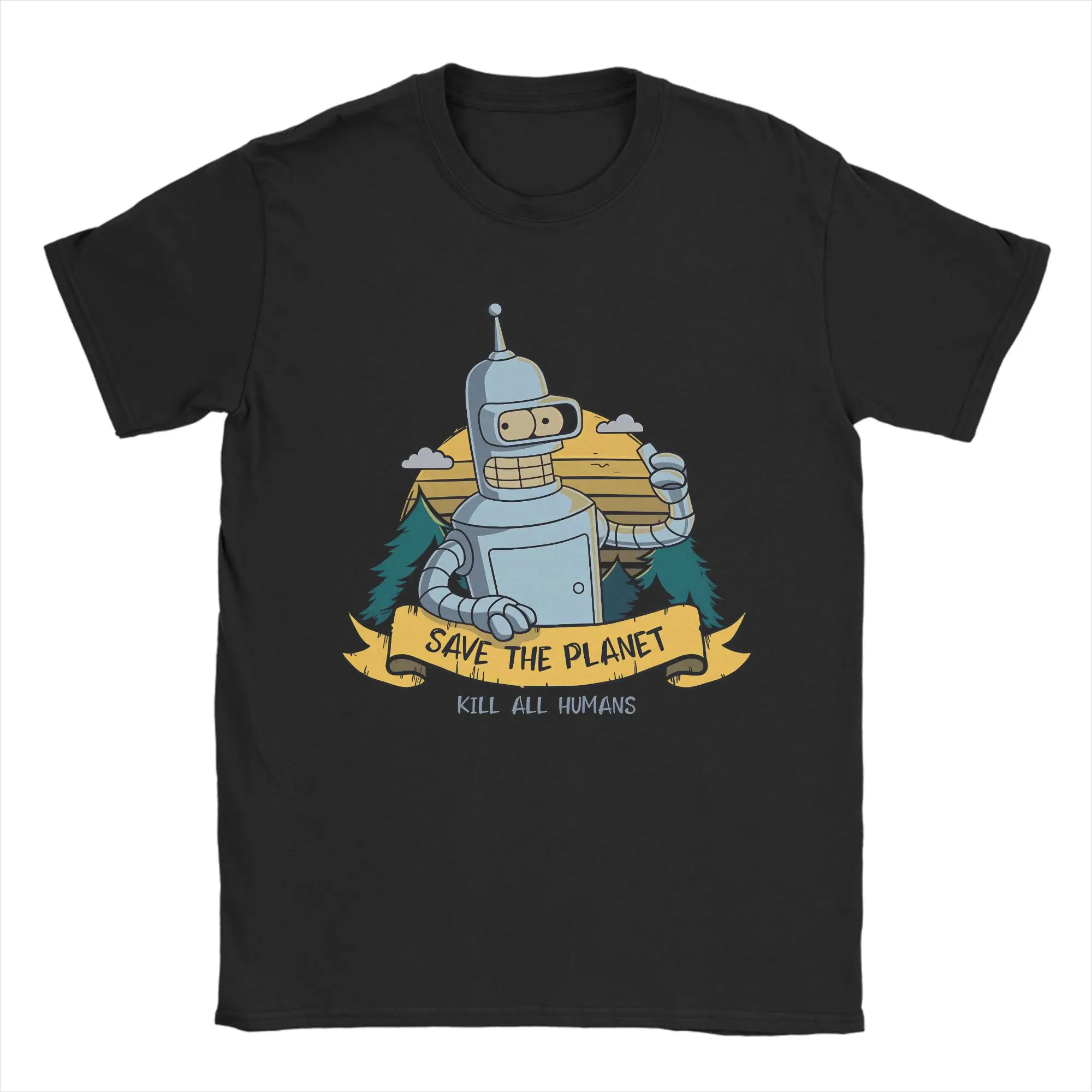 Benders Save the Planet T Shirts for Men Pure Cotton Casual T-Shirt O Neck  Tee Shirt Short Sleeve Tops Gift Idea