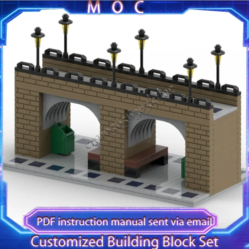 

466 деталей MOC: Современная городская улица с тротуарами, модель здания, DIY-конструктор, технологичная головоломка, креативная сборка, детские игрушки, подарки