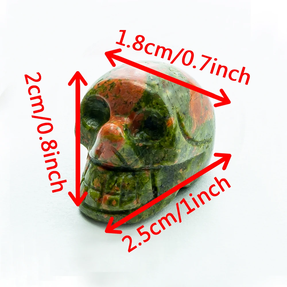 Natural 1 Inch Mini Crystal Skull - A Hand-Carved Stone Pendulum Tool for Energy Cleansing & Aesthetic Room Decoration