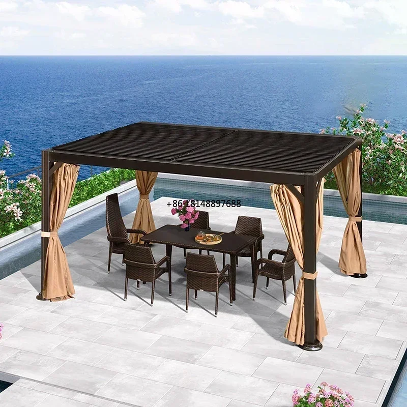 Pavilion Courtyard Villa Garden Sunscreen Canopy Tent Aluminum Alloy Outdoor Four Corner Sunshade