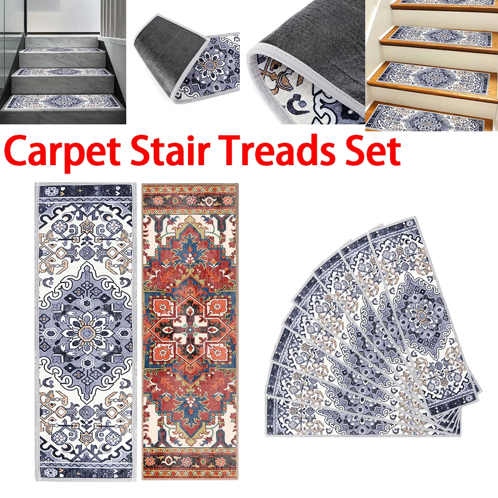 

Набор из 15 самоклеящихся противоскользящих накладок на ступеньки, многоразовые коврики для лестниц в богемном стиле для собак, детей и пожилых людей