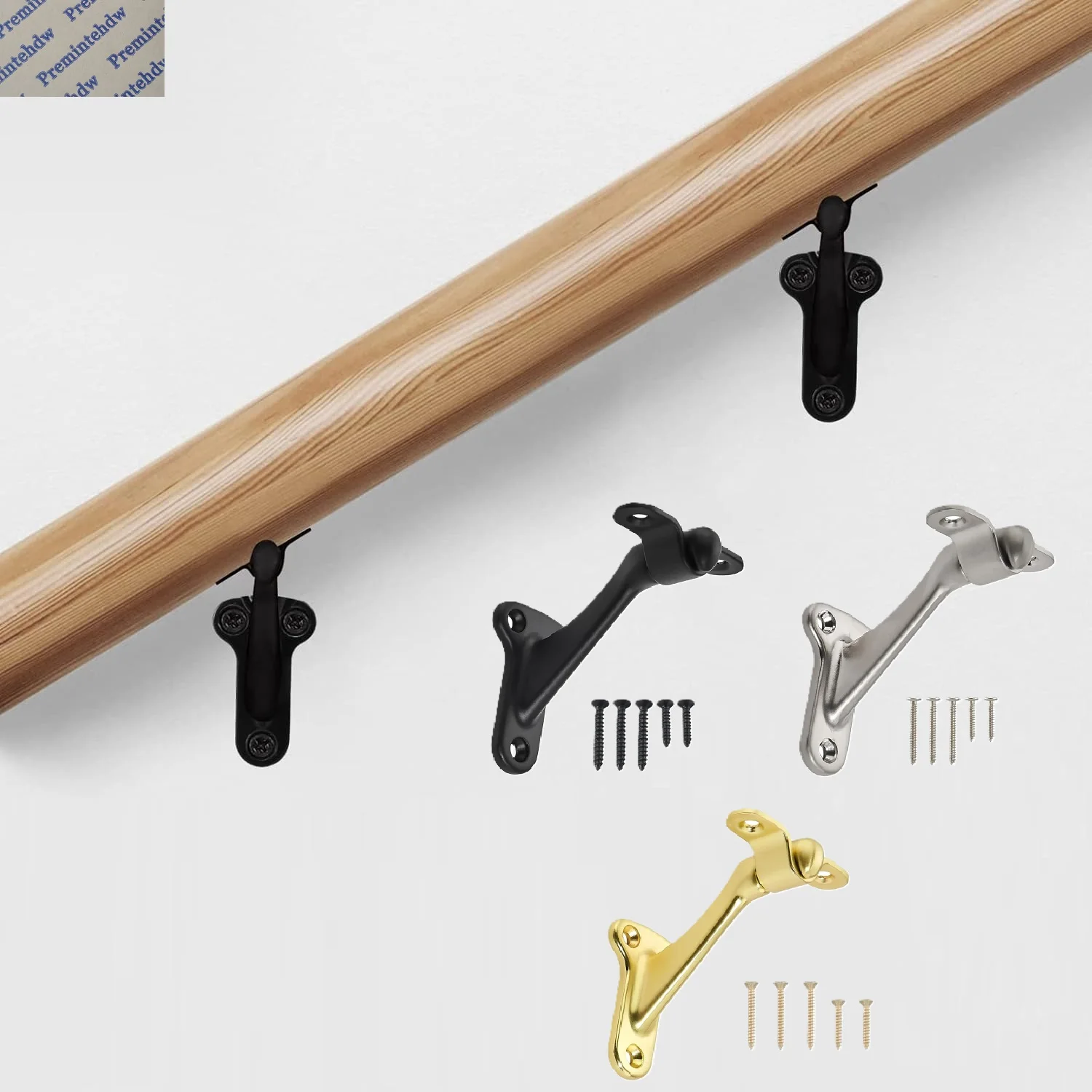 10Pcs Zinc Wall Mount Hand Rail Bracket Gold Brushed Nickel Matte Black