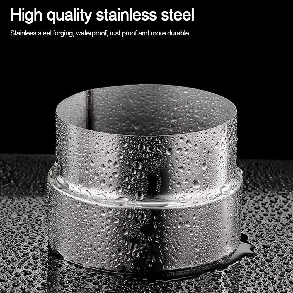 New Stainless Steel Exhaust Pipe Reducer Adapter Multiple Sizes Portable Ventilation Pipe Fittings Silver Ducting Connector