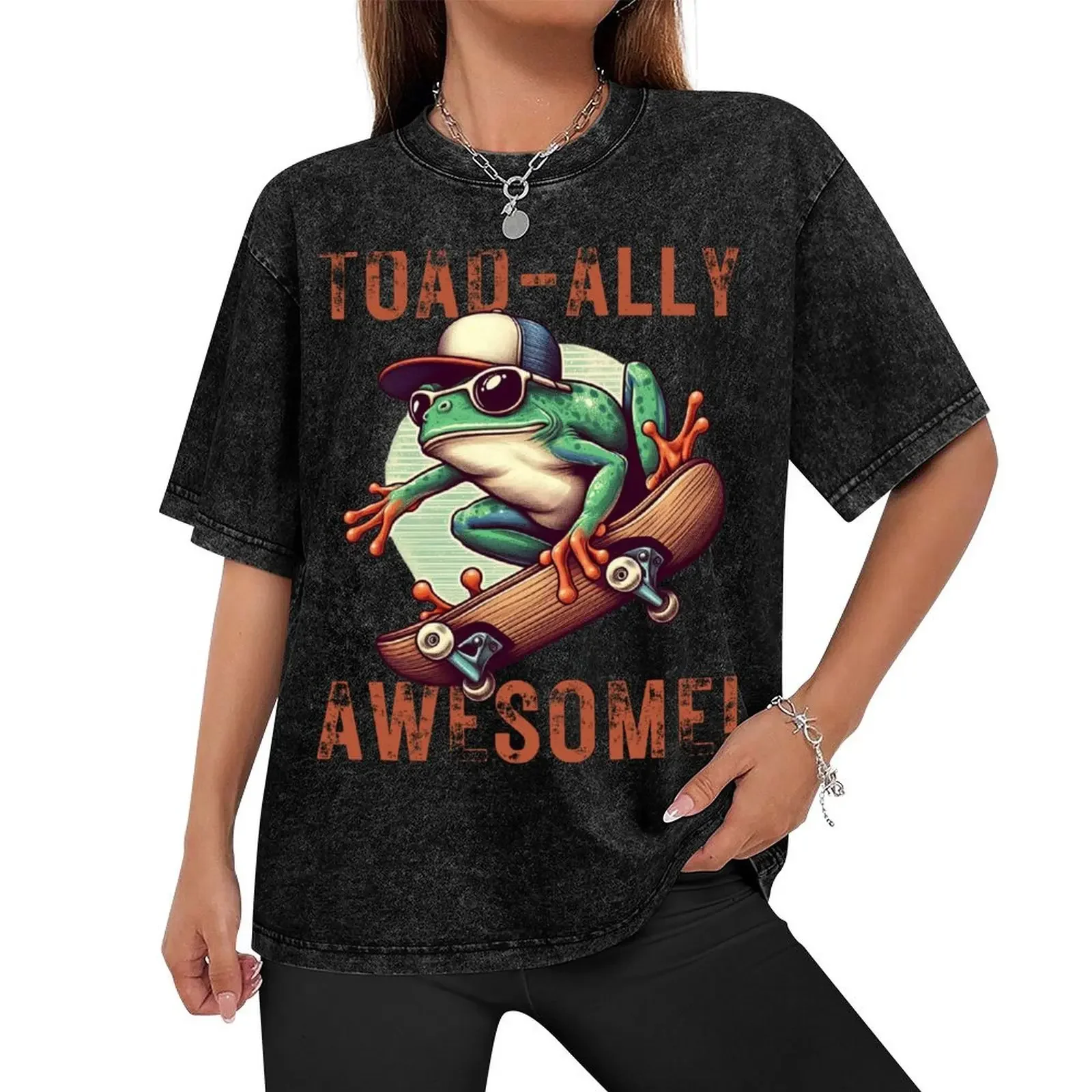 Toad-ally Awesome! Frog on Skateboard T-Shirt tees anime clothes tops t shirts men