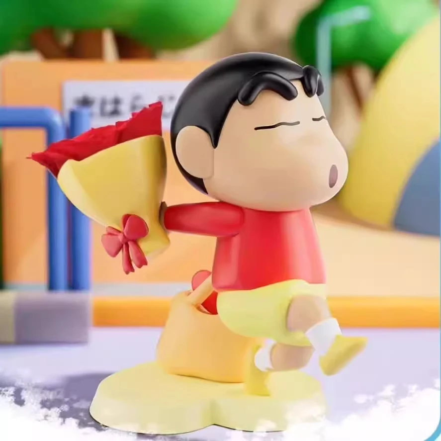 

Genuine Crayon Shin-Chan Preserved Flower Series Blind Box Anime Figure Mystery Box Tabletop Decoration Pvc Toy Christmas Gift