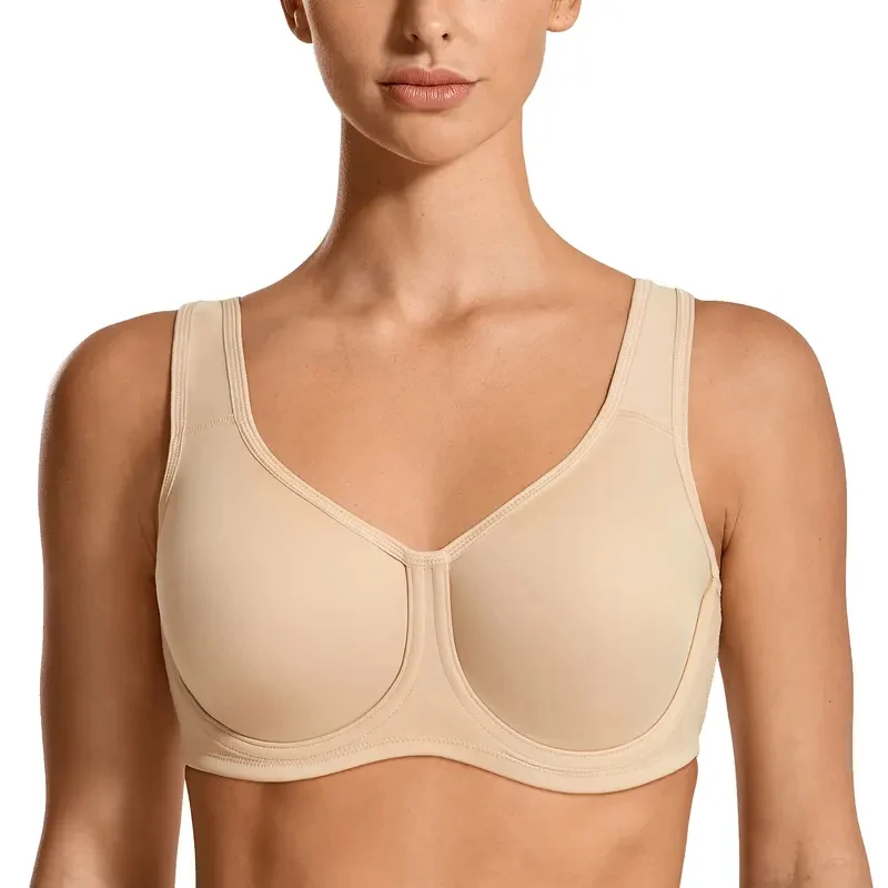 

High-Impact Sports Bra for Women - Anti-Sagging Full Coverage Ultra-Thin No Padding Plus Size Shockproof Workout Bras Lady