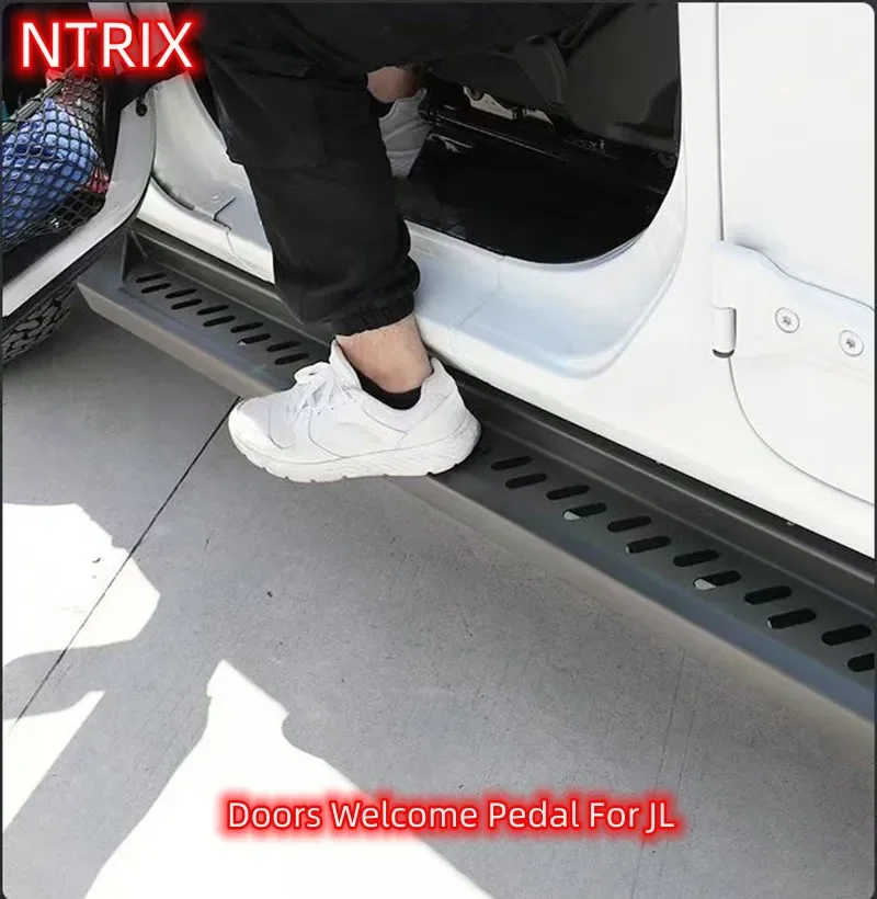 

KQX Car Pedal Running Board Doors Welcome Pedal Steel For Jeep Wrangler JL 2018++ L1038