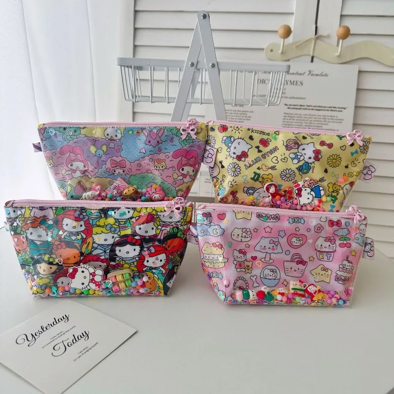 

Hello Kitty Cosmetic Bag Cute Cartoon Large Capacity Women Accessories Versatile Storage Decoration Kawaii Girl Gift Wholesale