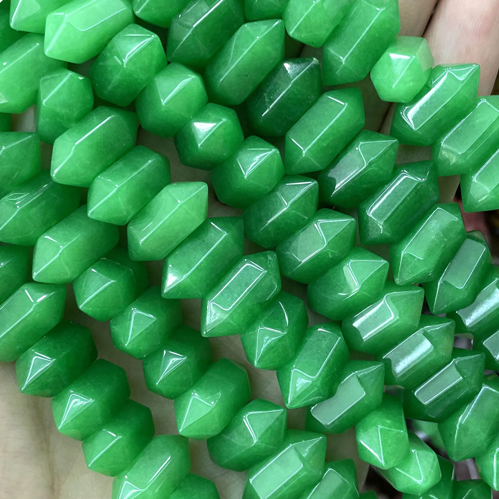 Naturstein Sechseckige Topas Gelbe Jade Lose Zwischenperlen für Schmuckherstellung DIY Halskette Armband Zubehör 8X16MM – Detail 7