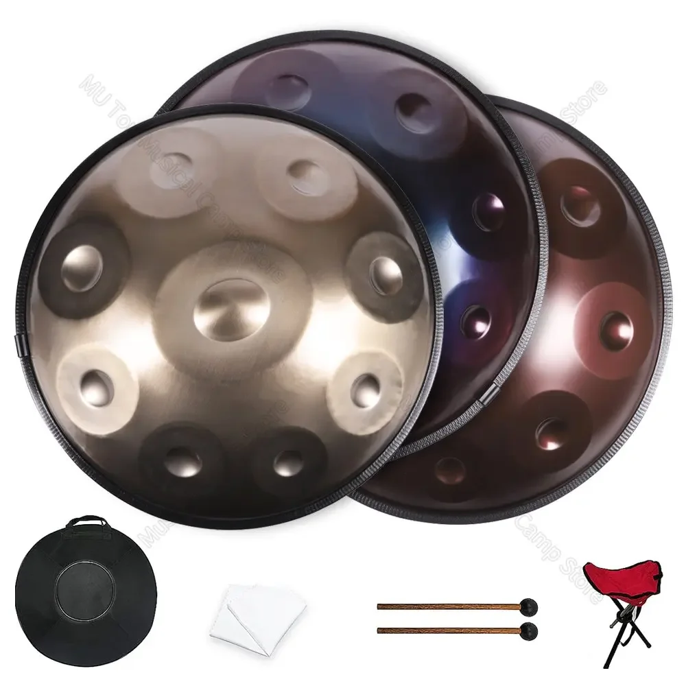 

440HZ Starry Sky Color Handpan Drum 9/10 Tones 22 inch D minor steel tongue drum yoga meditation instrument gift tambor