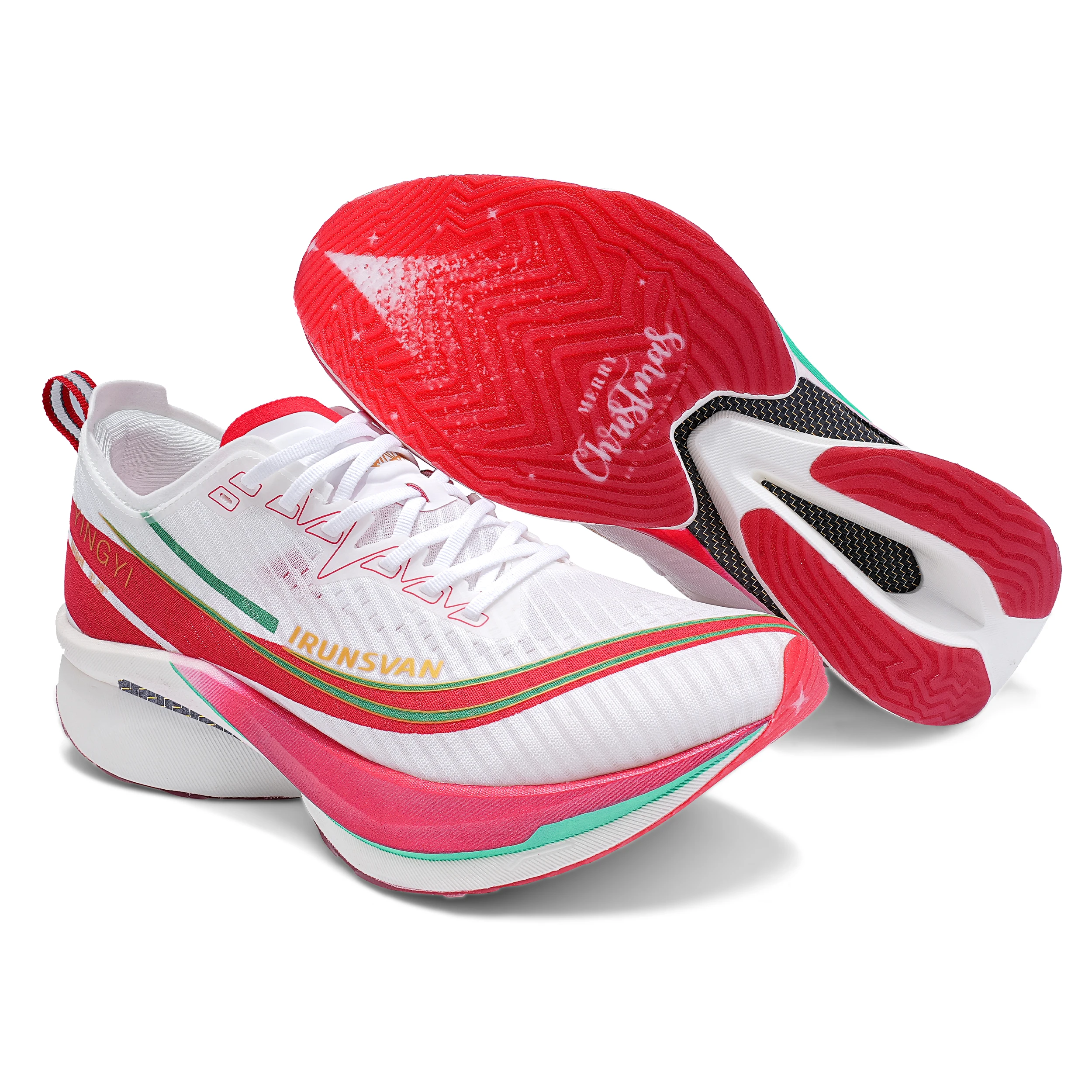 IRUNSVAN2.0 Nylon Carbon Plate Full Palm Black Gold True Carbon Plate Marathon Professional Racing Running Shoes for Men