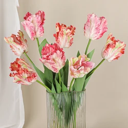 Luxury 3D Parrot Tulip branch 1PC Real Touch Artificial Flowers for Wedding Fake Tulips Bridal DIY Bouquet Living Room Ornaments