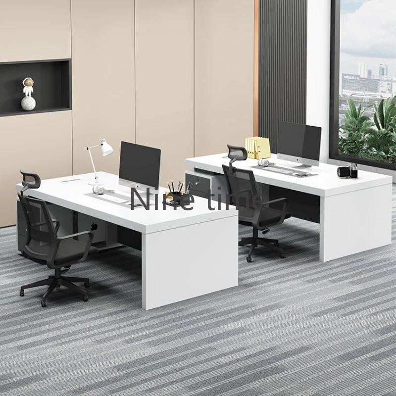 

European Executive Office Desks White Drawers Reception Standing Computer Desks Meeting Ergonomic Mesa De Escritorio Furniture