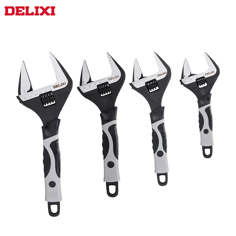 

DELIXI Hand Repair Tools Adjustable Spanner Universal Wrench CR-V Steel Mechanical Workshop Car Bicycle Wrench Bathroom