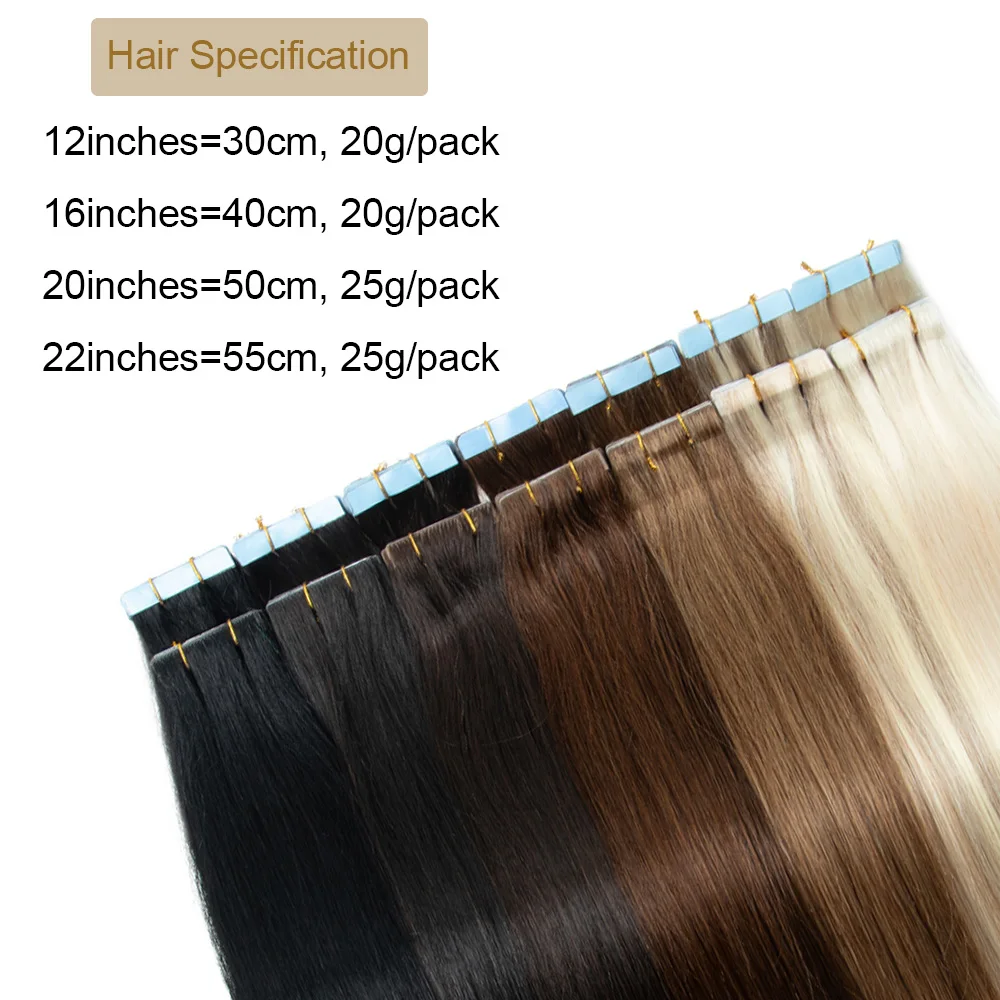 Invisible Tape in Extensions Human Hair For Salon PU Skin Weft Human Hair Extensions Injection Tape in Hair Extensions 10pc/pack