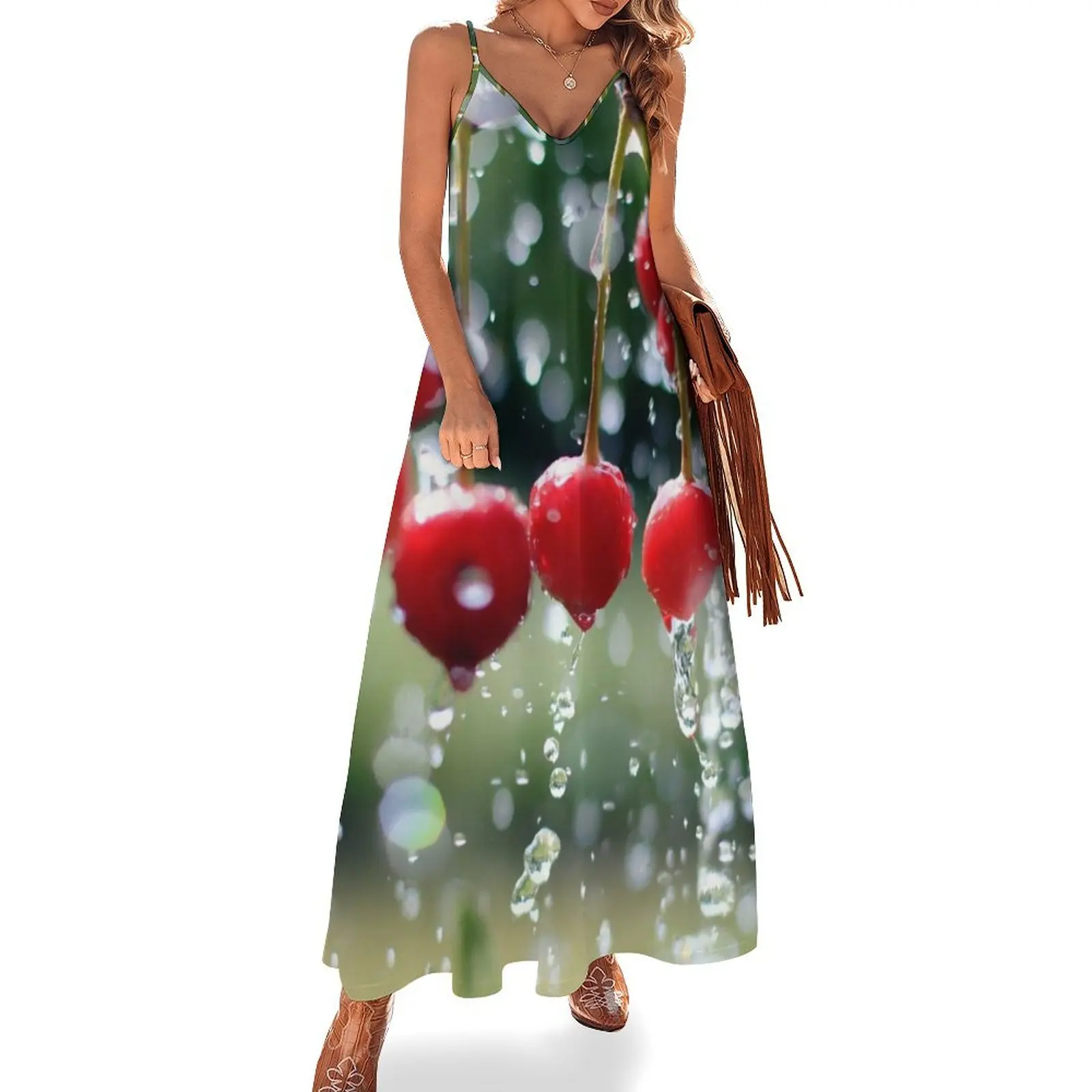 

Kirschen Wassertropfen zeitlos das bild Sleeveless Dress elegant chic wedding evening dresses evening dresses women