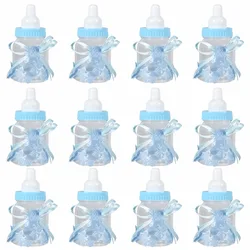 12pcs Clear Candy Chocolate Boxes Plastic Feeder Feeding Bottle For Wedding Party Birthday Baby Shower Favors Maternity Gifts