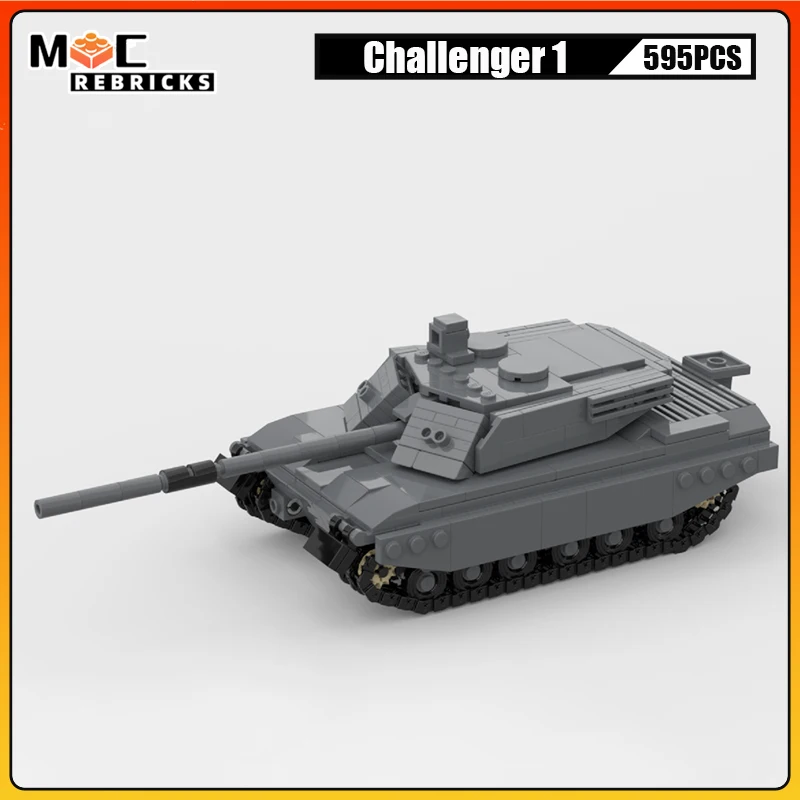 

MOC High-tech Military Weapon Challenger 1 Main Battle Tank DIY Building Blocks Armored Vehicle Toys Bricks Gifts For Kids Adult