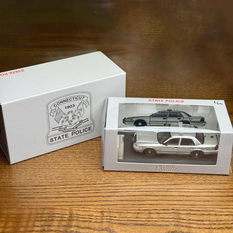 In Stock 1: 64  Connecticut State Police  Alloy Cast Static Car Model  Creative Decoration Item  Holiday Gift